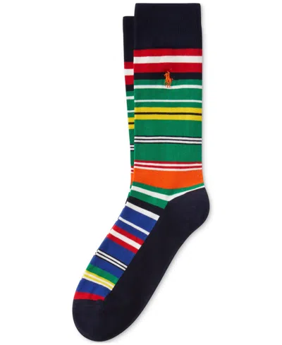 Polo Ralph Lauren Men's Striped Crew Socks In Navy Multi