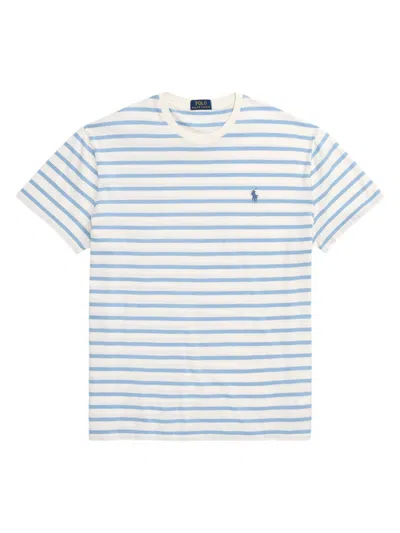 Polo Ralph Lauren Men's Striped Jersey Crewneck T-shirt In Nevis Vessel Blue