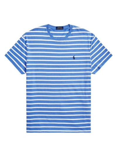 Polo Ralph Lauren Men's Classic-fit Striped Jersey T-shirt In New England Blue,white