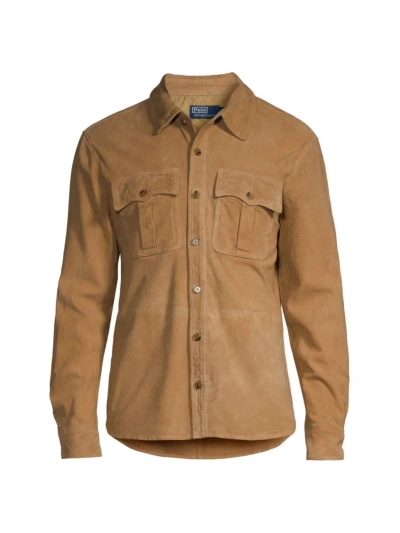 Polo Ralph Lauren Men's Suede Field Jacket In Khaki