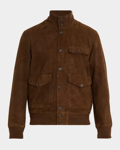 Polo Ralph Lauren Men's Suede Utility Jacket In Brown