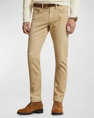 Polo Ralph Lauren Men's Sullivan Slim Knit-like Chino Pants In Khaki
