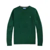 Polo Ralph Lauren Crew Neck Green Sweater With Embroidered Logo In Green