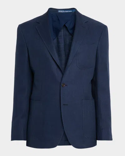 Polo Ralph Lauren Men's Tailored Herringbone Sport Coat In Blue
