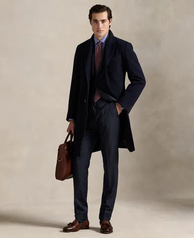 Polo Ralph Lauren Men's Tailored Melton Topcoat In Black
