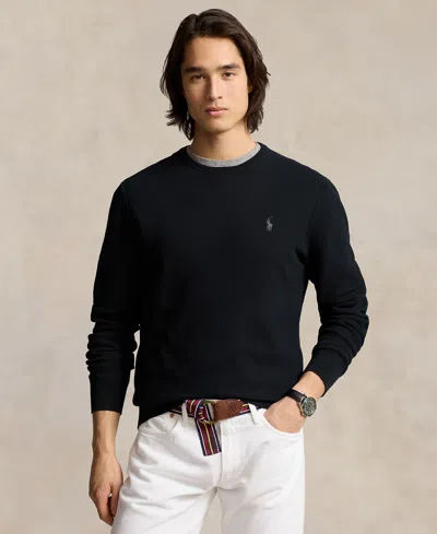 POLO RALPH LAUREN MEN'S TEXTURED COTTON CREWNECK SWEATER