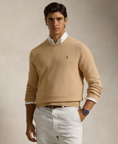 Polo Ralph Lauren Men's Textured Cotton Crewneck Sweater In Brown