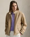 Polo Ralph Lauren Reversible Light Brown Jacket With Signature Polo Pony Motif In Cream Cafe,dune Tan