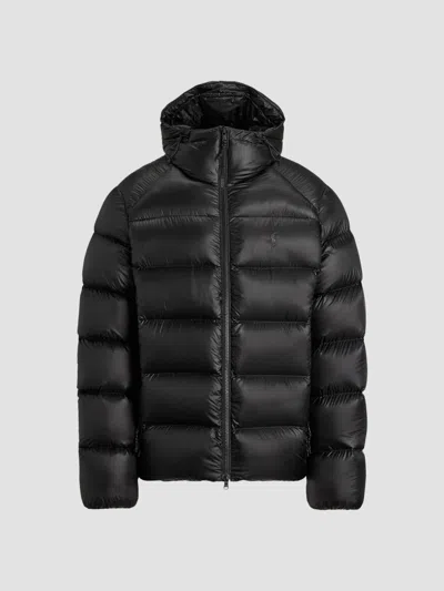 Polo Ralph Lauren Logo-embroidered Shell Hooded Down Jacket In Black