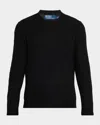 Polo Ralph Lauren Cashmere Cable Knit Crewneck Sweater In Black