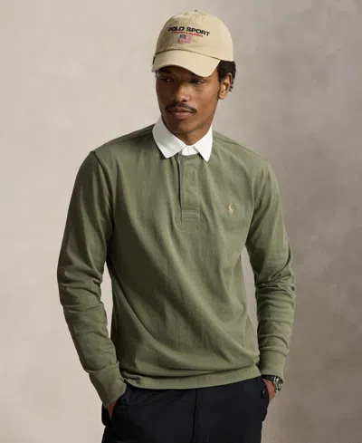 Polo Ralph Lauren Men's The Iconic Rugby Collar Polo Shirt In Cruise Olive