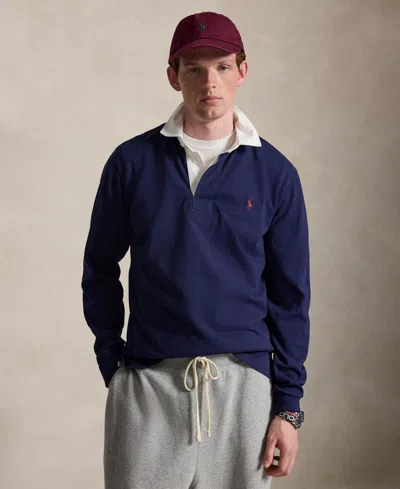 Polo Ralph Lauren Men's The Iconic Rugby Collar Polo Shirt In Newport Navy