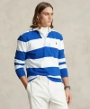 Polo Ralph Lauren Classic Fit Striped Jersey Rugby Shirt In Cruise Royal,cls Oxford White