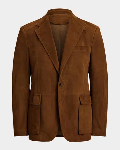 Polo Ralph Lauren Men's The Rl67 Suede Two-button Sport Jacket In Brown