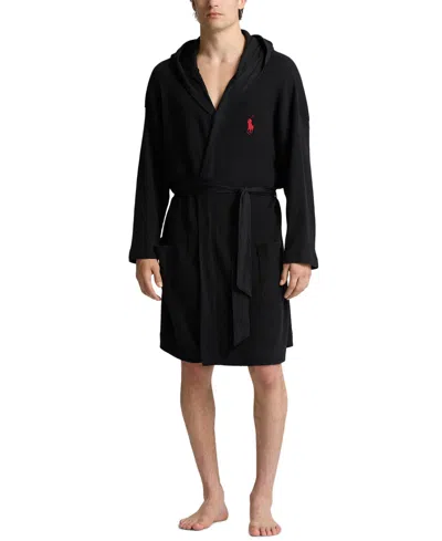 Polo Ralph Lauren Men's Thermal Hooded Robe In Polo Black