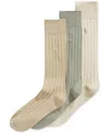 Polo Ralph Lauren Men's Three-pack Crew Socks In Khaki,olive,tan
