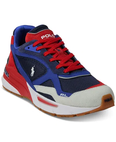 Polo Ralph Lauren Men's Trackster 275 Sneaker In Newport Navy,collegiate Blue,deckwash Wh