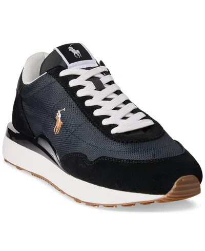 Polo Ralph Lauren Train 89 Suede Paneled Sneaker In Black,multi
