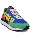 Polo Ralph Lauren Men's Train 89 Logo Suede & Oxford Sneaker In Multi Colorblock