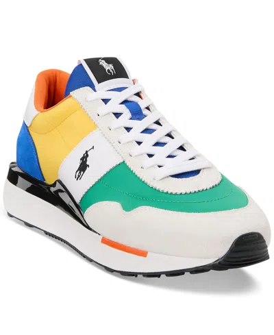 Polo Ralph Lauren Men's Train 89 Paneled Colorblocked Lace-up Sneakers In Asymmetrical Colorblock