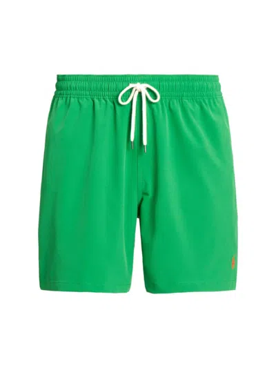 Polo Ralph Lauren Men's Traveler Mesh-lined Swim Shorts In Preppy Green