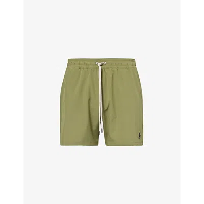 POLO RALPH LAUREN POLO RALPH LAUREN MENS TREE GREEN TRAVELLER LOGO-EMBROIDERED STRETCH RECYCLED-POLYESTER SWIM SHORTS