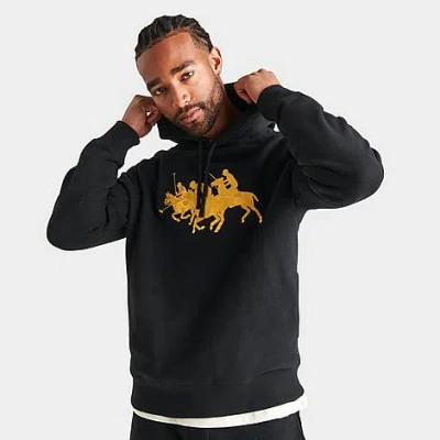 Polo Ralph Lauren Men's Triple Pony Fleece Hoodie In Black