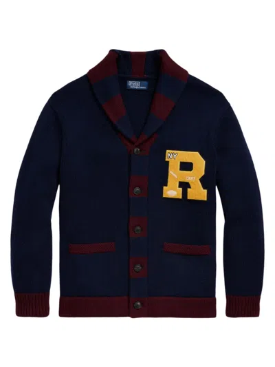 Polo Ralph Lauren Men's Varsity Wool-blend Cardigan In Navy Combo