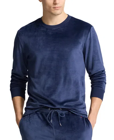 Polo Ralph Lauren Men's Velour Crewneck Pajama T-shirt In Blue