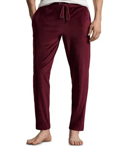 Polo Ralph Lauren Men's Velour Pajama Pants In Burgundy