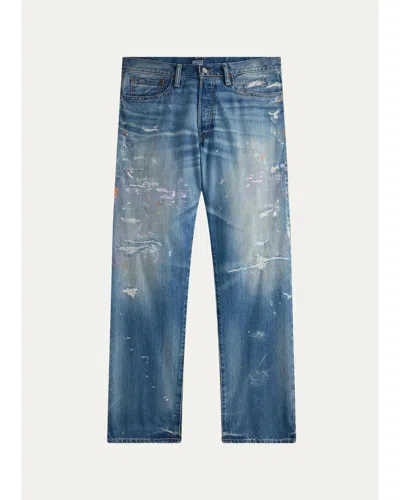 Polo Ralph Lauren Vintage Classic Distressed Jeans In Blue