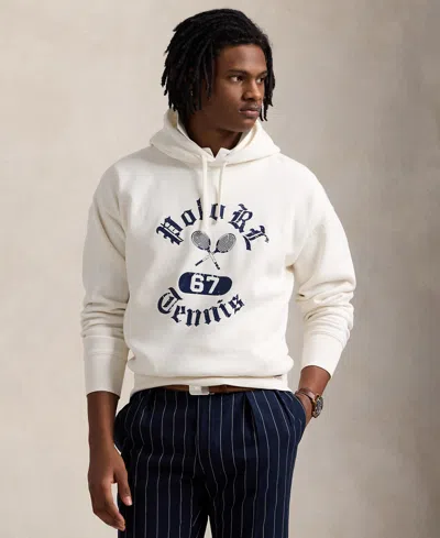 Polo Ralph Lauren Men's Vintage-fit Fleece Graphic Hoodie In White