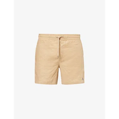 Polo Ralph Lauren Mens Vintage Khaki Classic-fit Mid-rise Linen Shorts