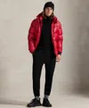 Polo Ralph Lauren Quilted Hooded Bomber Jacket With Zippered Pocket In Red