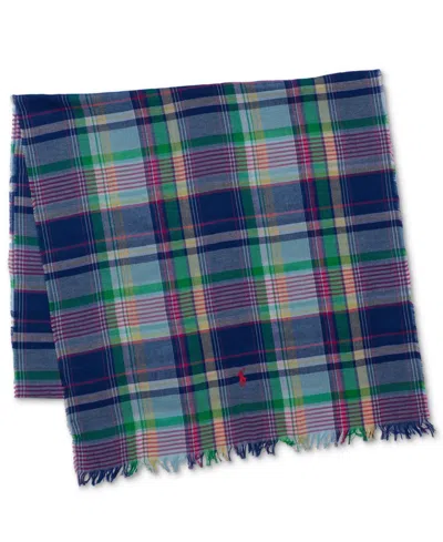 Polo Ralph Lauren Men's Washed Linen Scarf In Pink Plaid