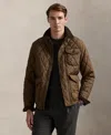 Polo Ralph Lauren Corduroy-trimmed Padded Quilted Shell Field Jacket In Brown