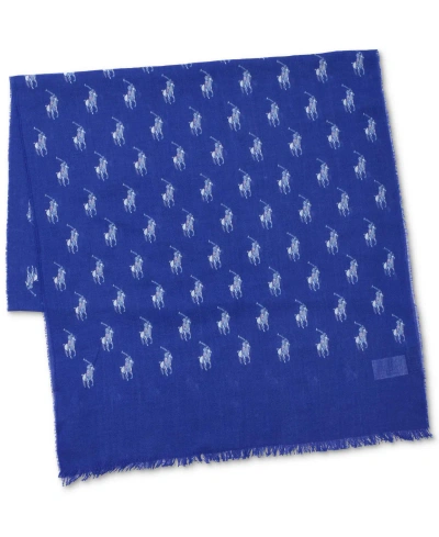 Polo Ralph Lauren Men's Watercolor Pony Scarf In Harbor Island Blue