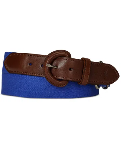 Polo Ralph Lauren Men's Webbed Cotton & Leather Belt