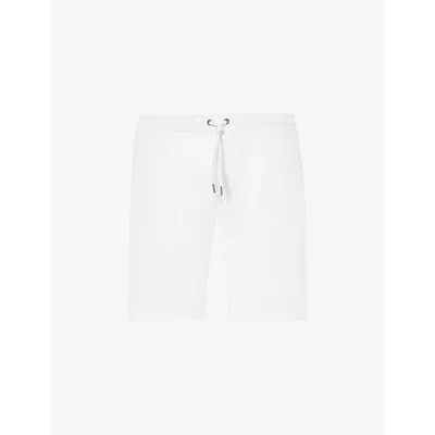Polo Ralph Lauren Mens White Brand-embroidered Terry-texture Cotton-blend Shorts