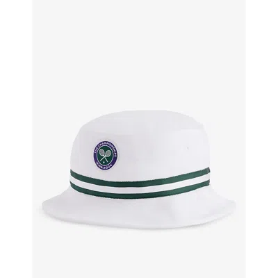 Polo Ralph Lauren Mens White Multi X Wimbledon Logo-embroidered Cotton-blend Bucket Hat