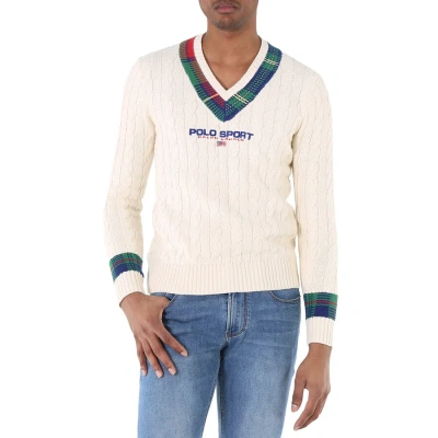 Polo Ralph Lauren Men's White Polo Sport Cricket Sweater