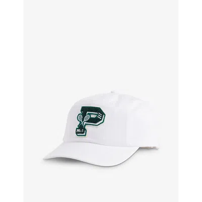 Polo Ralph Lauren Mens White X Wimbledon Logo-patch Cotton-twill Baseball Cap
