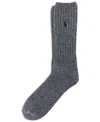 Polo Ralph Lauren Men's Wool Rib Boot Single Socks In Gray