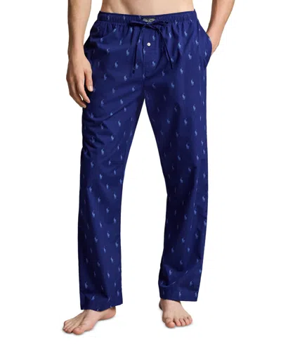 Polo Ralph Lauren Polo Pony Pajama Pant In Fall Royal In Brown