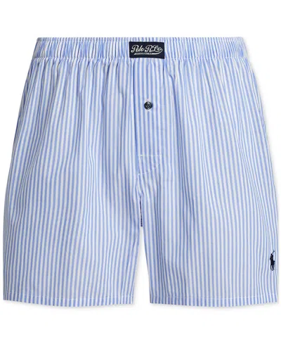 Polo Ralph Lauren Men's Woven Boxer Shorts In Blue Flower Tick Stripe