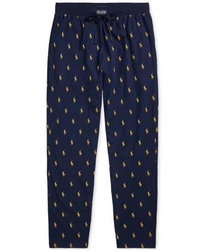 Polo Ralph Lauren Men's Woven Pajama Pants In Cruise Navy,sunfish Yellow Aopp