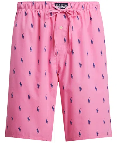 Polo Ralph Lauren Men's Woven Sleep Shorts In Beach Pink,freshwater Aopp