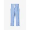Polo Ralph Lauren Mens  Polo Prepster Chambray Relaxed-fit Linen Trousers In 4366a Blue/white