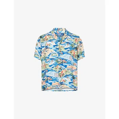 POLO RALPH LAUREN MENS POLO RALPH LAUREN BEACH-PRINT REGULAR-FIT WOVEN SHIRT