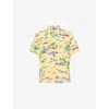 Polo Ralph Lauren Short-sleeved Lemon Yellow Shirt With Vintage Graphics In Yellow